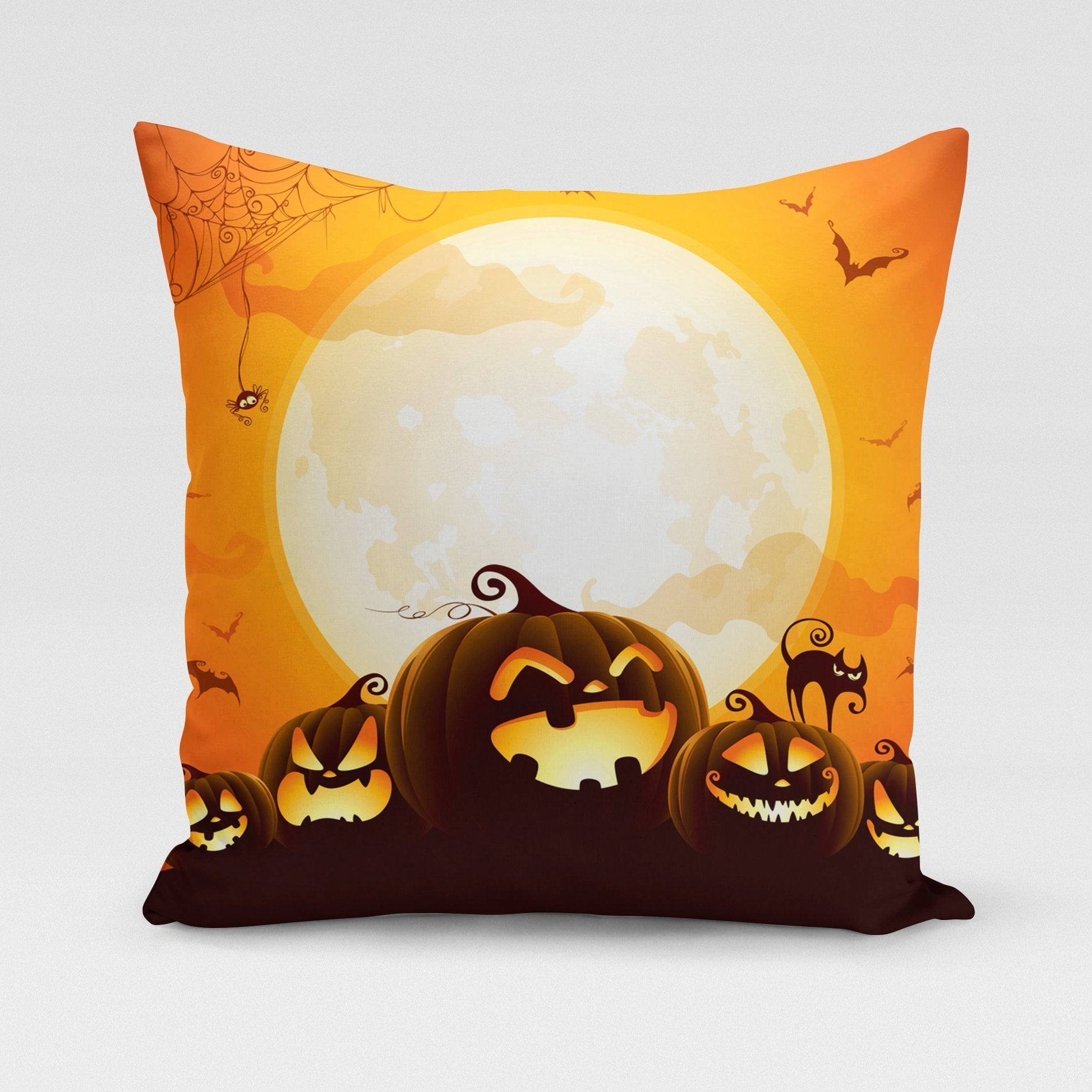 PANDICORN 4 Burnt Orange Halloween Hocus Pocus Pillow Covers 18x18
