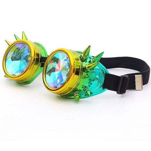 green and aqua blue cyber goth rave goggles