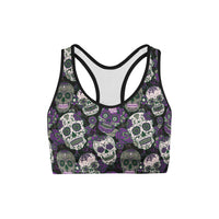 Thumbnail for purple sugar skulls sports bra